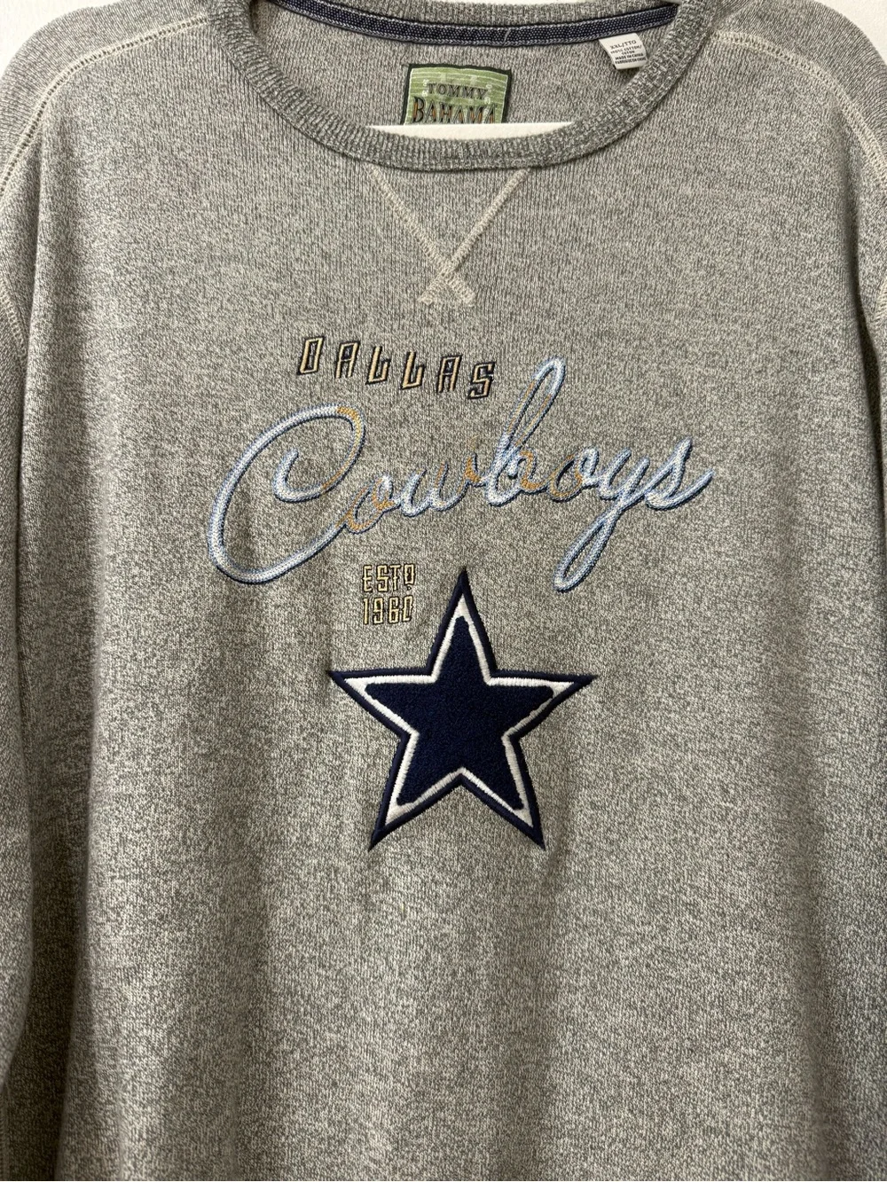 Tommy Bahama Grey Dallas Cowboys Crewneck Sweatshirt